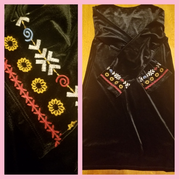 Velvet Embroidered Dress/Tunic - Picture 3 of 6